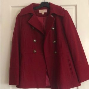 Michael Kors Wool Blend Double Breasted Peacoat